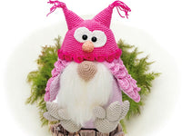 Crochet pattern - Fluffy owl gnome