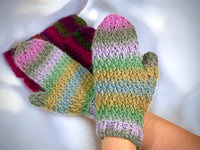 Häkelanleitung - Handschuhe | Fäustlinge Kunterbunt