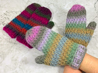 Häkelanleitung - Handschuhe | Fäustlinge Kunterbunt