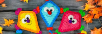 Crochet pattern - Funny autumn dragon decoration | Flower pin