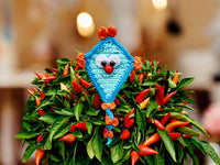 Crochet pattern - Funny autumn dragon decoration | Flower pin