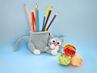 Crochet Pattern - Cat Pen/Needle Holder