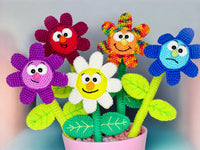 Häkelanleitung - Lustiger Blumenstrauß