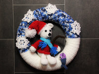 Crochet pattern - Winter door wreath - Knut the polar bear