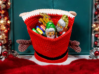 Häkelanleitung - Weihnachtsmann Geschenktasche