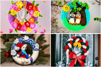 Crochet pattern - 4 door wreaths in a value set