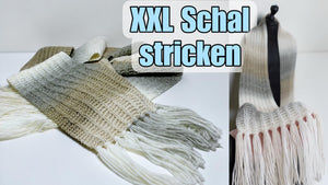 XXL Schal stricken für Anfänger – einfaches Muster aus nur 2 Reihen