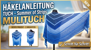 Häkelanleitung: Halbrundes Häkeltuch „Summer of Strips“ häkeln