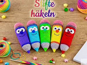 Lustige Buntstifte häkeln – Die perfekte DIY-Idee  Schulanfang ✏️🧶
