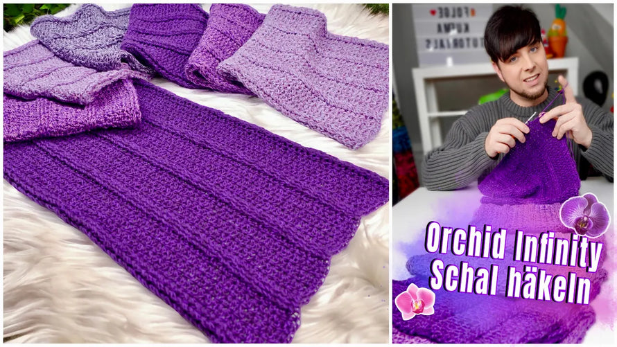 Wunderschöner Farbverlaufs-Schal – mein neues Häkelprojekt für dich! 💜