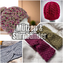 Kopfbedeckungen, Mützen & Stirnbänder – Häkelanleitungen