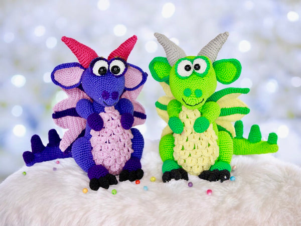 Häkelanleitung - Große flauschige Drachen
