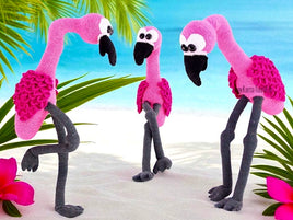Häkelanleitung - Großer flauschiger Flamingo