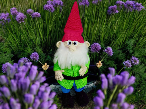 Häkelanleitung - Großer flauschiger Gartenzwerg XXL