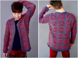 Häkelanleitung - Pfau-Granny-Square Jacke  | Unisex | Universal