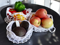 Häkelanleitung - Obst- und Gemüsenetz mit cleveren Extra