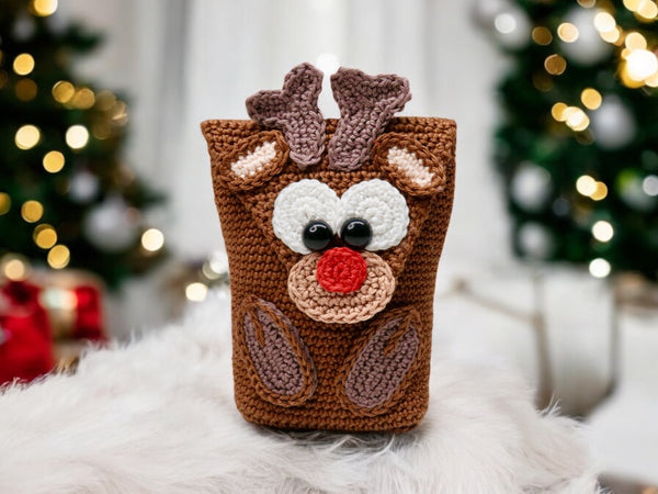Häkelanleitung - Rentier Geschenktasche
