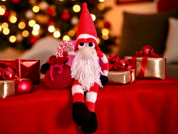 Häkelanleitung - Sitzender Weihnachtswichtel