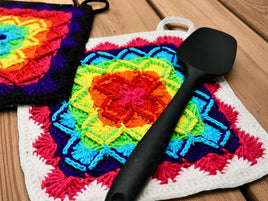 Häkelanleitung - Topflappen Kaleidoskop
