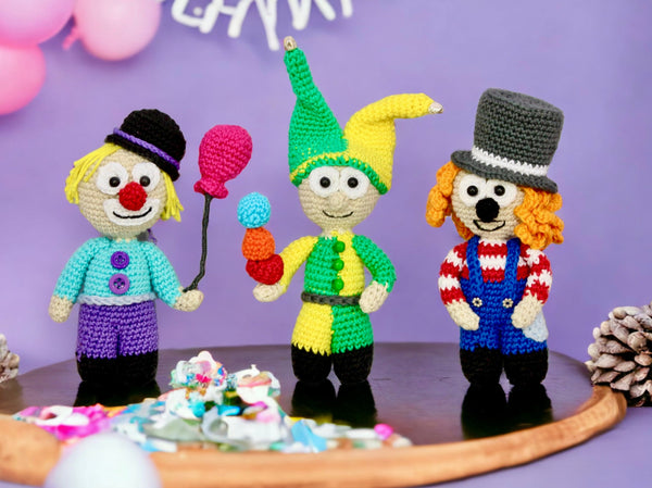 Häkelanleitung - Clown Trio