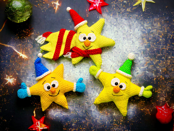 Häkelanleitung - lustiges Sterntrio