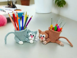 Häkelanleitung - Katzen Stift/Nadelhalter