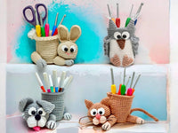 Häkelanleitung - 4 Tierische Stift/Nadelhalter im Set