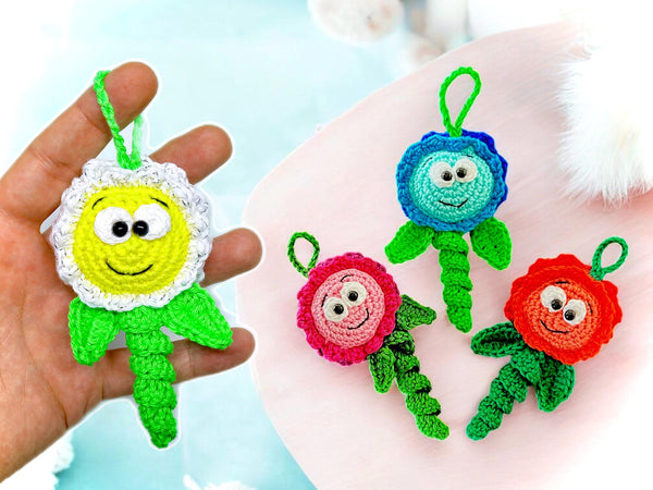 Häkelanleitung - Glücksblumen Anhänger